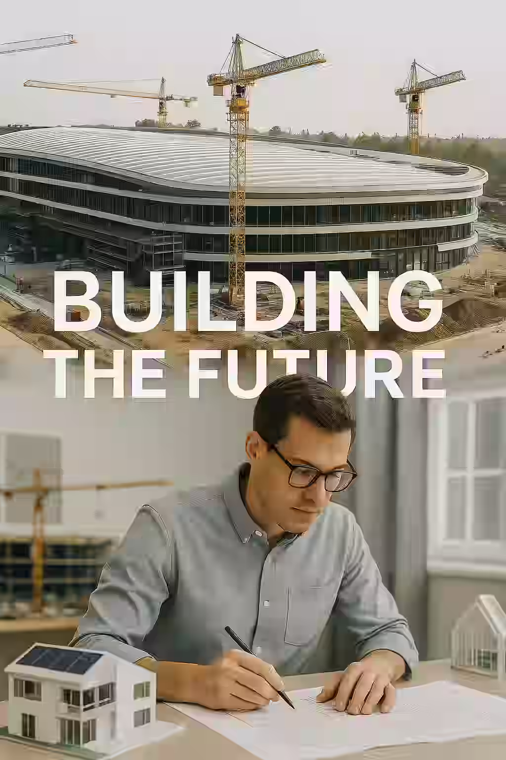 A digital composite image with bold overlay text showing engineers working on future-focused electronics projects, symbolizing iESN’s mission to build sustainable, innovative infrastructure.